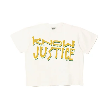 Barrier Worldwide Know Justice Know Peace Aged T-Shirt in Ivory