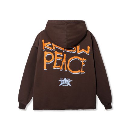 Barriers Know Justice Know Peace Aged Hoodie Brown